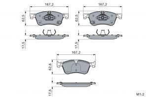 Bosch 0 986 460 222 - Brzdové platničky -