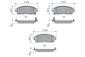 Bosch 0 986 460 223 - Brzdové platničky -