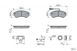 Bosch 0 986 460 239 - Brzdové platničky -