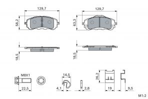 Bosch 0 986 460 253 - Brzdové platničky -
