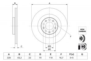 Bosch 0 986 479 J43 - Brzdový kotúč -