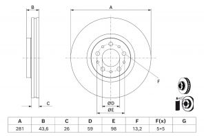 Bosch 0 986 479 J45 - Brzdový kotúč -