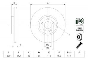 Bosch 0 986 479 J59 - Brzdový kotúč -