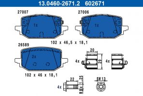 ATE 13.0460-2671.2 - Brzdové platničky