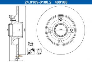 ATE 24.0109-0188.2 - Brzdový kotúč