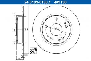 ATE 24.0109-0190.1 - Brzdový kotúč