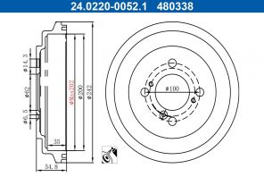 ATE 24.0220-0052.1 - Brzdový bubon