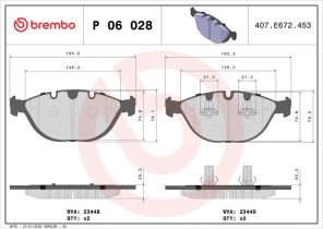 Brembo P 06 028 - Brzdové platničky -
