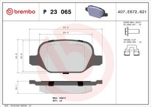 Brembo P 23 065 - Brzdové platničky -