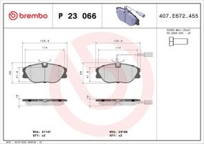 Brembo P 23 066 - Brzdové platničky -
