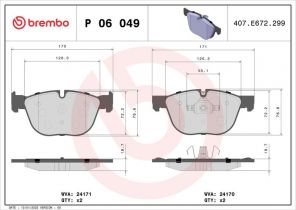 Brembo P 06 049 - Brzdové platničky -