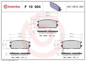 Brembo P 10 004 - Brzdové platničky -