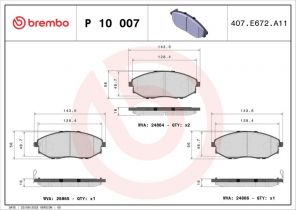Brembo P 10 007 - Brzdové platničky -