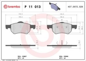 Brembo P 11 013 - Brzdové platničky -