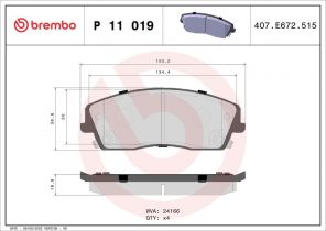Brembo P 11 019 - Brzdové platničky -