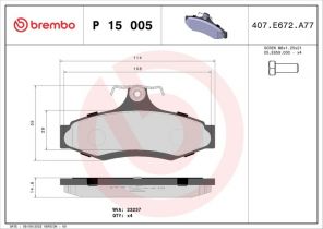 Brembo P 15 005 - Brzdové platničky -