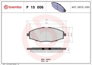 Brembo P 15 006 - Brzdové platničky -