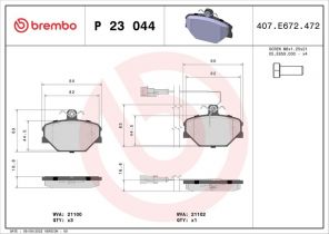 Brembo P 23 044 - Brzdové platničky -