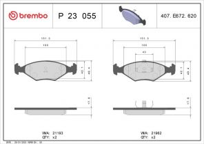 Brembo P 23 055 - Brzdové platničky -