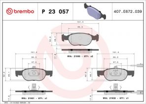 Brembo P 23 057 - Brzdové platničky -