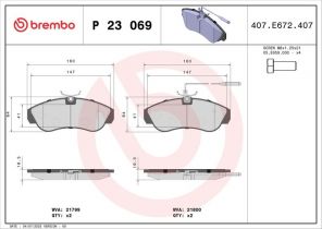 Brembo P 23 069 - Brzdové platničky -