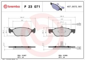 Brembo P 23 071 - Brzdové platničky -