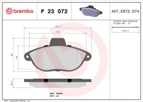 Brembo P 23 072 - Brzdové platničky -
