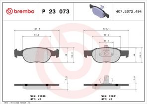 Brembo P 23 073 - Brzdové platničky -
