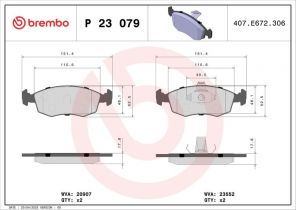 Brembo P 23 079 - Brzdové platničky -