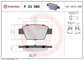 Brembo P 23 080 - Brzdové platničky -