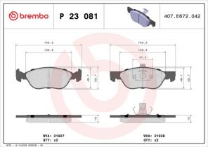 Brembo P 23 081 - Brzdové platničky -