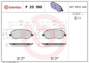 Brembo P 23 090 - Brzdové platničky -