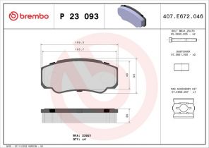 Brembo P 23 093 - Brzdové platničky -