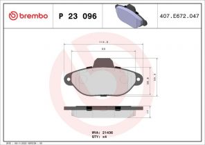 Brembo P 23 096 - Brzdové platničky -