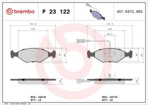 Brembo P 23 122 - Brzdové platničky -