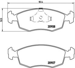 Brembo P 24 019 - Brzdové platničky -