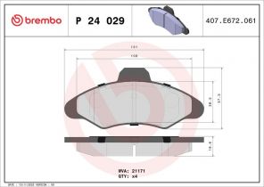 Brembo P 24 029 - Brzdové platničky -