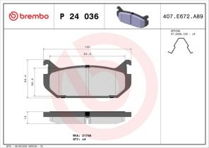 Brembo P 24 036 - Brzdové platničky -