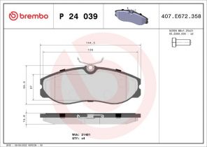 Brembo P 24 039 - Brzdové platničky -