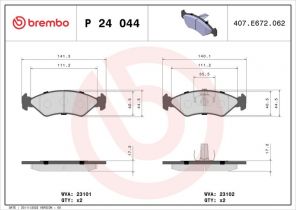 Brembo P 24 044 - Brzdové platničky -