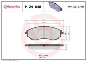 Brembo P 24 048 - Brzdové platničky -