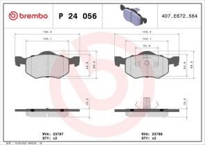 Brembo P 24 056 - Brzdové platničky -