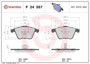 Brembo P 24 057 - Brzdové platničky -
