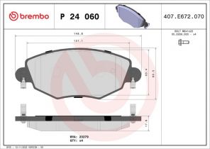 Brembo P 24 060 - Brzdové platničky -