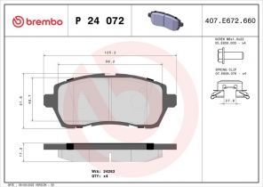 Brembo P 24 072 - Brzdové platničky -