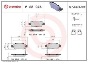 Brembo P 28 046 - Brzdové platničky -
