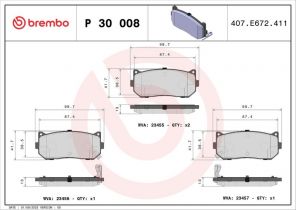 Brembo P 30 008 - Brzdové platničky -