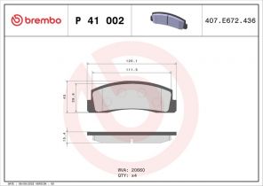 Brembo P 41 002 - Brzdové platničky -