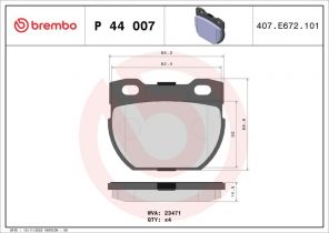 Brembo P 44 007 - Brzdové platničky -