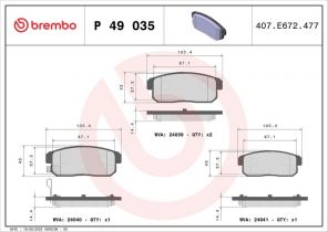 Brembo P 49 035 - Brzdové platničky -
